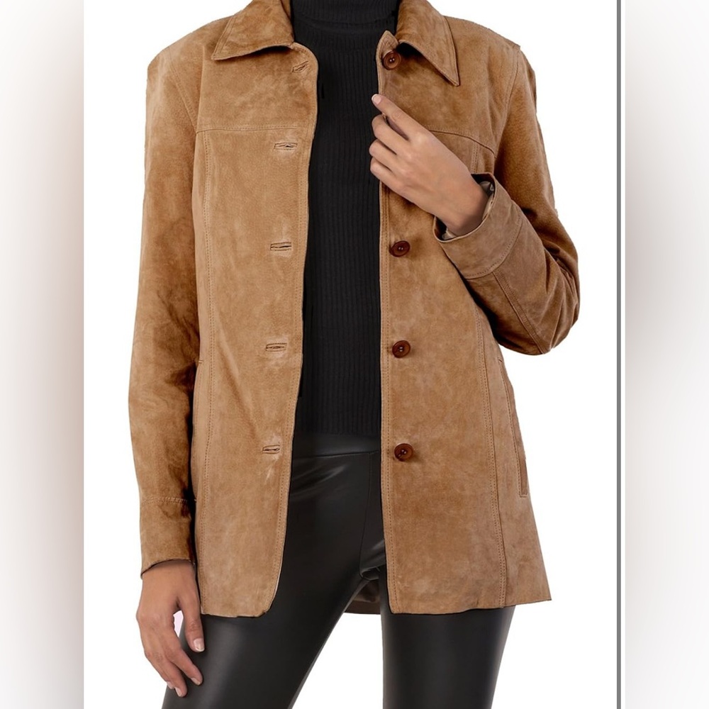 BSDG Women Anna Suede Leather Car Coat